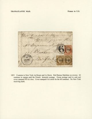 FRANCE - TRANS-ATLANTIC MAIL TO US (1839-1900) – sheet 4