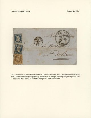 FRANCE - TRANS-ATLANTIC MAIL TO US (1839-1900) – sheet 5