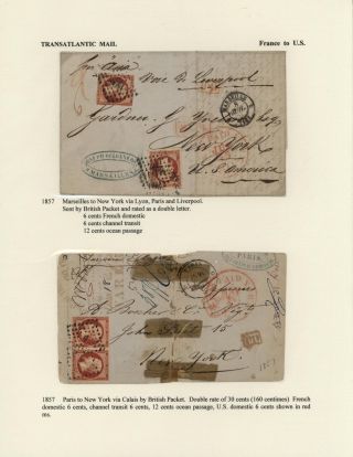 FRANCE - TRANS-ATLANTIC MAIL TO US (1839-1900) – sheet 9
