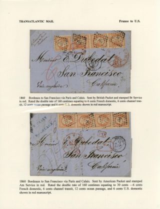 FRANCE - TRANS-ATLANTIC MAIL TO US (1839-1900) – sheet 11