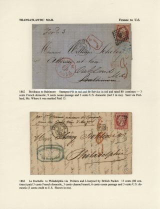 FRANCE - TRANS-ATLANTIC MAIL TO US (1839-1900) – sheet 13