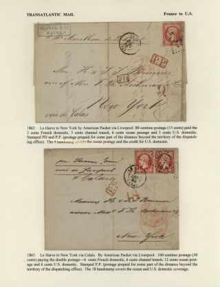 FRANCE - TRANS-ATLANTIC MAIL TO US (1839-1900) – sheet 14