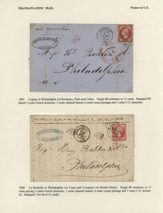 FRANCE - TRANS-ATLANTIC MAIL TO US (1839-1900) – sheet 16