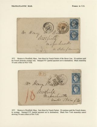 FRANCE - TRANS-ATLANTIC MAIL TO US (1839-1900) – sheet 34