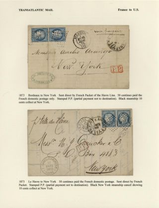 FRANCE - TRANS-ATLANTIC MAIL TO US (1839-1900) – sheet 35