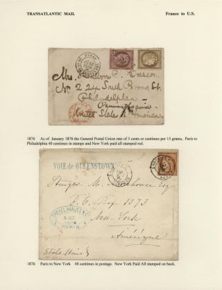 FRANCE - TRANS-ATLANTIC MAIL TO US (1839-1900) – sheet 40