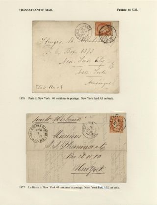 FRANCE - TRANS-ATLANTIC MAIL TO US (1839-1900) – sheet 41