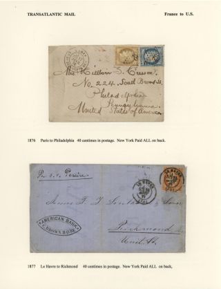 FRANCE - TRANS-ATLANTIC MAIL TO US (1839-1900) – sheet 42