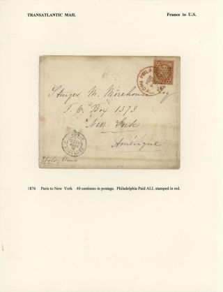 FRANCE - TRANS-ATLANTIC MAIL TO US (1839-1900) – sheet 43