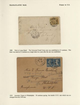 FRANCE - TRANS-ATLANTIC MAIL TO US (1839-1900) – sheet 44