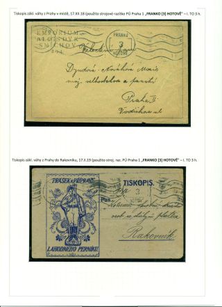 PRINTED MATTER IN POSTAL OPERATIONS OF THE FIRST CZECHOSLOVAK REPUBLIC 28. 10. 1918 - 15. 3. 1939 – sheet 4