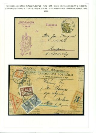 PRINTED MATTER IN POSTAL OPERATIONS OF THE FIRST CZECHOSLOVAK REPUBLIC 28. 10. 1918 - 15. 3. 1939 – sheet 9