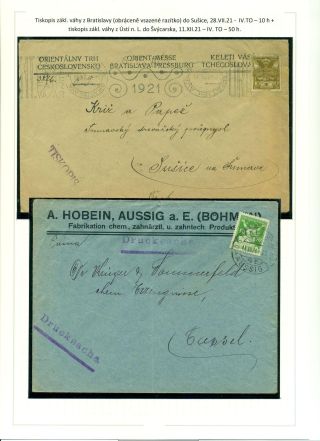 PRINTED MATTER IN POSTAL OPERATIONS OF THE FIRST CZECHOSLOVAK REPUBLIC 28. 10. 1918 - 15. 3. 1939 – sheet 10