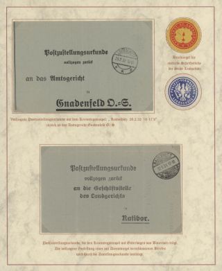 DOMOVINA SLEZSKO - POŠTOVNĚ-HISTORICKÉ DOKUMENTY OBLASTI LEOBSCHÜTZ, HORNÍ SLEZSKO – list 114