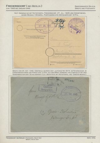 GERMAN LOCAL ISSUES 1945 - FREDERSDORF (NEAR BERLIN) 18 JUNE 1945 - 10 JANUARY 1946 – sheet 5