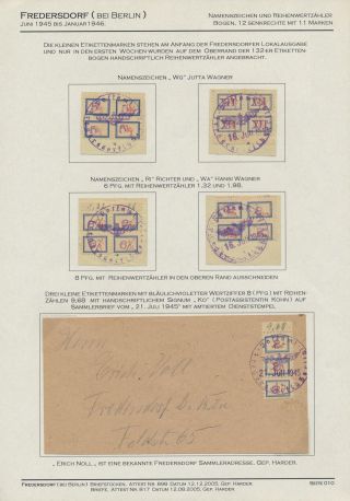 GERMAN LOCAL ISSUES 1945 - FREDERSDORF (NEAR BERLIN) 18 JUNE 1945 - 10 JANUARY 1946 – sheet 9