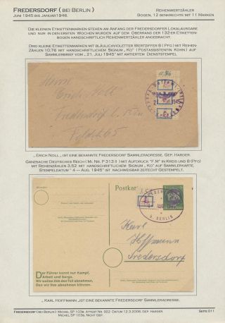 GERMAN LOCAL ISSUES 1945 - FREDERSDORF (NEAR BERLIN) 18 JUNE 1945 - 10 JANUARY 1946 – sheet 10