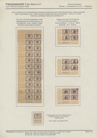 GERMAN LOCAL ISSUES 1945 - FREDERSDORF (NEAR BERLIN) 18 JUNE 1945 - 10 JANUARY 1946 – sheet 12