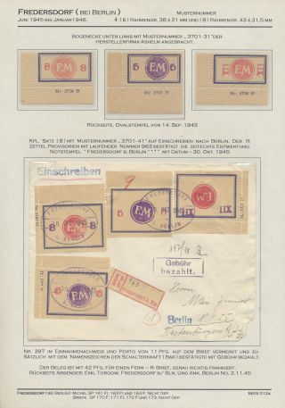GERMAN LOCAL ISSUES 1945 - FREDERSDORF (NEAR BERLIN) 18 JUNE 1945 - 10 JANUARY 1946 – sheet 13