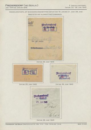 GERMAN LOCAL ISSUES 1945 - FREDERSDORF (NEAR BERLIN) 18 JUNE 1945 - 10 JANUARY 1946 – sheet 16