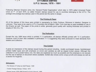 OTTOMAN EMPIRE – U.P.U. ISSUES 1876-1891