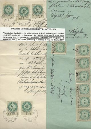 HUNGARIAN FISCAL STAMPS 1st - 3rd ISSUE – sheet 9