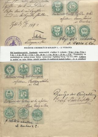 HUNGARIAN FISCAL STAMPS 1st - 3rd ISSUE – sheet 12