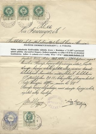 HUNGARIAN FISCAL STAMPS 1st - 3rd ISSUE – sheet 15