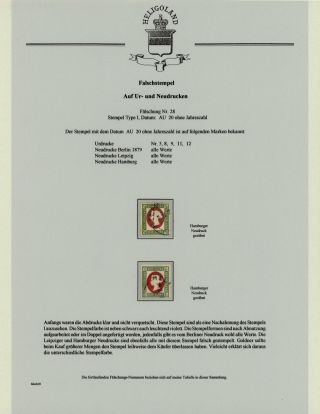 HELGOLAND - FALSCHSTEMPEL AUF UR- UND NEUDRUCKEN – Blatt 21