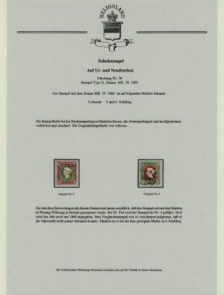 HELGOLAND - FALSCHSTEMPEL AUF UR- UND NEUDRUCKEN – Blatt 30