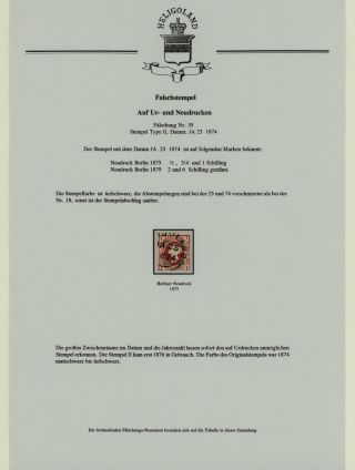 HELGOLAND - FALSCHSTEMPEL AUF UR- UND NEUDRUCKEN – Blatt 31