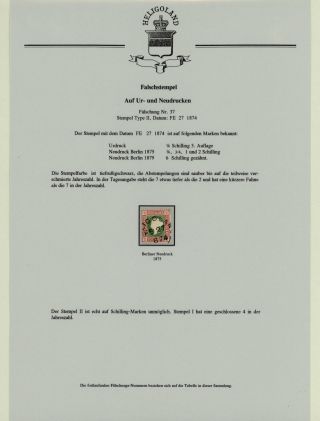 HELGOLAND - FALSCHSTEMPEL AUF UR- UND NEUDRUCKEN – Blatt 33