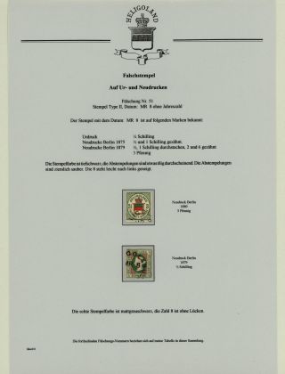 HELGOLAND - FALSCHSTEMPEL AUF UR- UND NEUDRUCKEN – Blatt 35