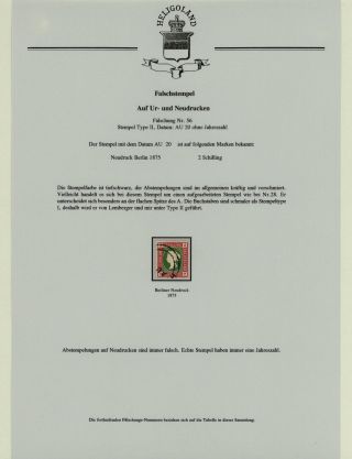 HELGOLAND - FALSCHSTEMPEL AUF UR- UND NEUDRUCKEN – Blatt 37