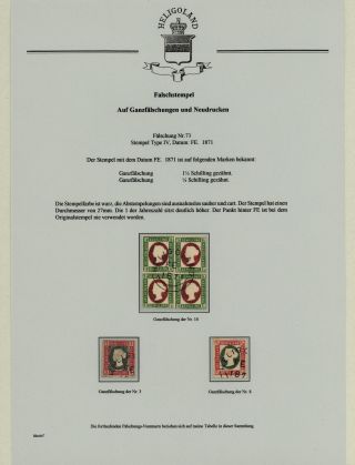 HELGOLAND - FALSCHSTEMPEL AUF UR- UND NEUDRUCKEN – Blatt 47