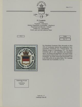 HELIGOLAND - STUDY COLLECTION OF REPRINTS – sheet 92