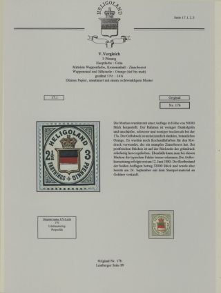 HELIGOLAND - STUDY COLLECTION OF REPRINTS – sheet 94