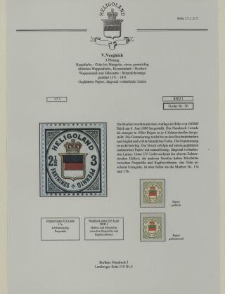 HELIGOLAND - STUDY COLLECTION OF REPRINTS – sheet 95