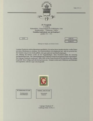 HELIGOLAND - STUDY COLLECTION OF REPRINTS – sheet 152