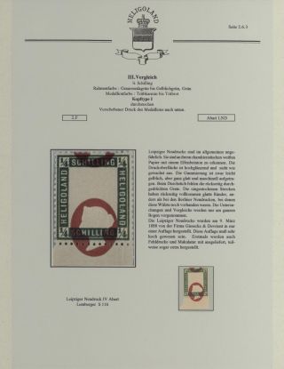 HELIGOLAND - STUDY COLLECTION OF REPRINTS – sheet 161