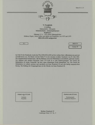 HELIGOLAND - STUDY COLLECTION OF REPRINTS – sheet 314