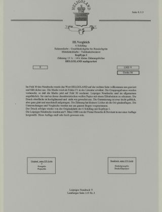 HELIGOLAND - STUDY COLLECTION OF REPRINTS – sheet 317