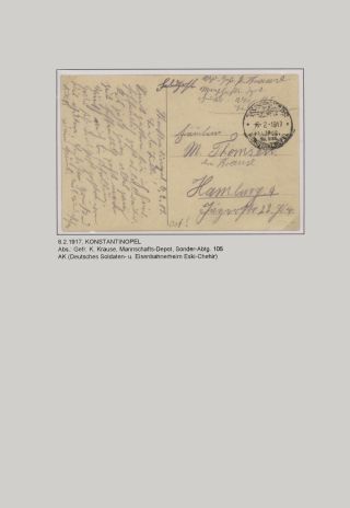 FIELD POST OF THE GERMAN MILITARY MISSION IN TURKEY 1914-1918 – sheet 20