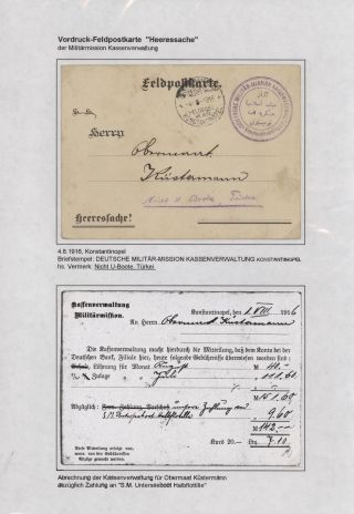 FIELD POST OF THE GERMAN MILITARY MISSION IN TURKEY 1914-1918 – sheet 26