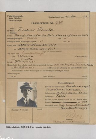 FIELD POST OF THE GERMAN MILITARY MISSION IN TURKEY 1914-1918 – sheet 30