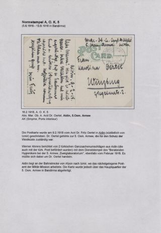 POLNÍ POŠTA NĚMECKÉ VÁLEČNÉ MISE V TURECKU 1914-1918 – list 38