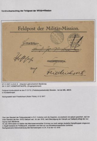 POLNÍ POŠTA NĚMECKÉ VÁLEČNÉ MISE V TURECKU 1914-1918 – list 39