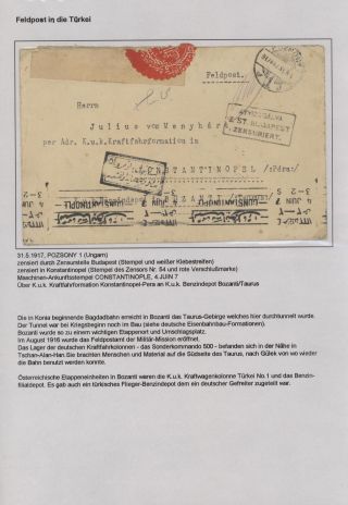 POLNÍ POŠTA NĚMECKÉ VÁLEČNÉ MISE V TURECKU 1914-1918 – list 106