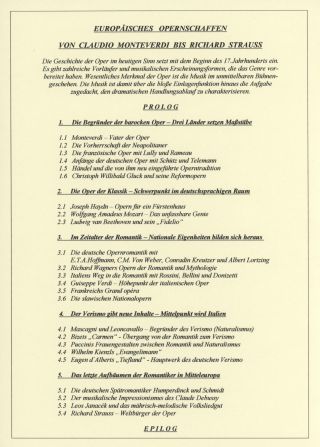 EUROPÄISCHES OPERNSCHAFFEN VON CLAUDIO MONTEVERDI BIS RICHARD STRAUSS – Blatt 1
