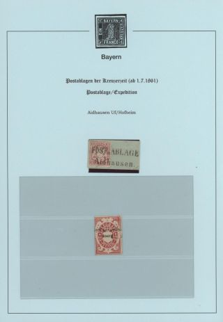 BAYERN - POSTABLAGEN DER KREUZERZEIT (ab 1. 7. 1861) – Blatt 1